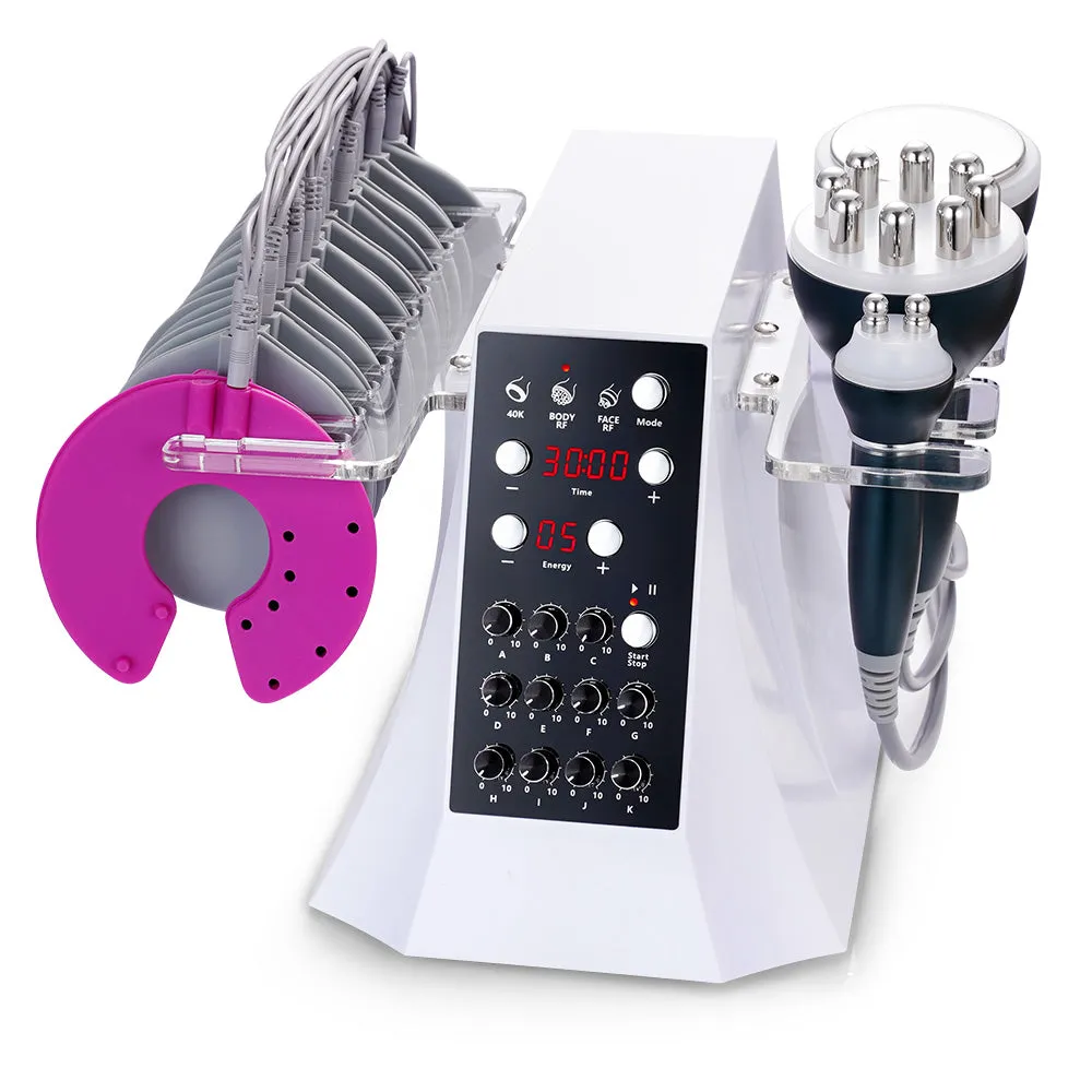 4IN1 EMS  40K Cavitation  Radio Frequency Body Slimming Muscle Building Machine