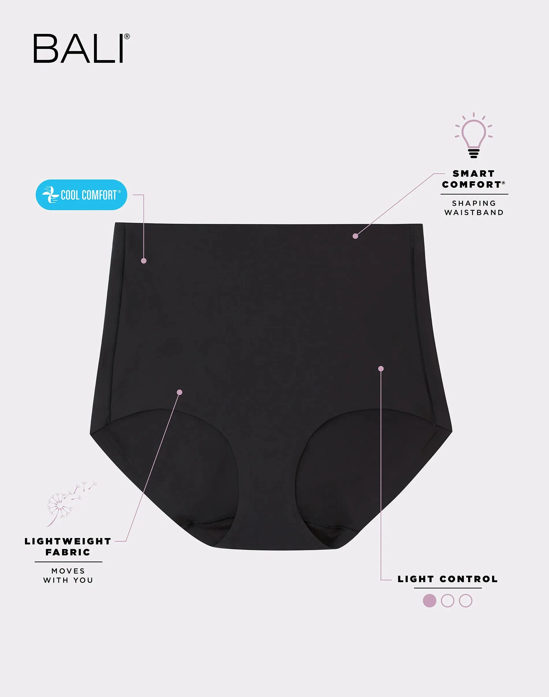 Bali Womens Comfort Revolution EasyLite Smoothing Brief 2-Pack