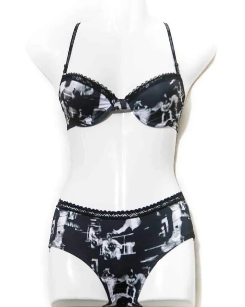Black & White Printed Bra Panty Set