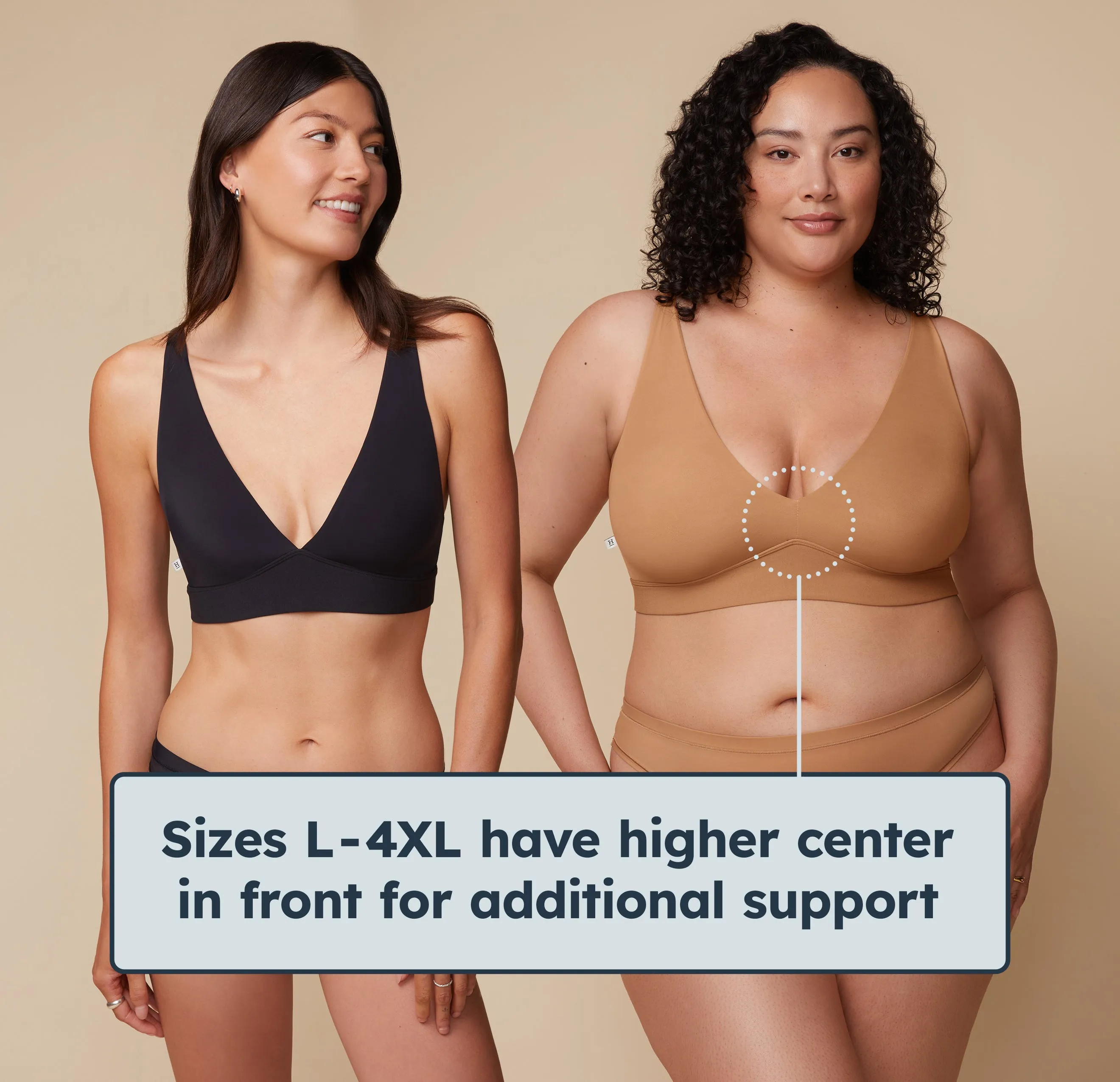Bliss Plunge Adjustable Bralette - Beige