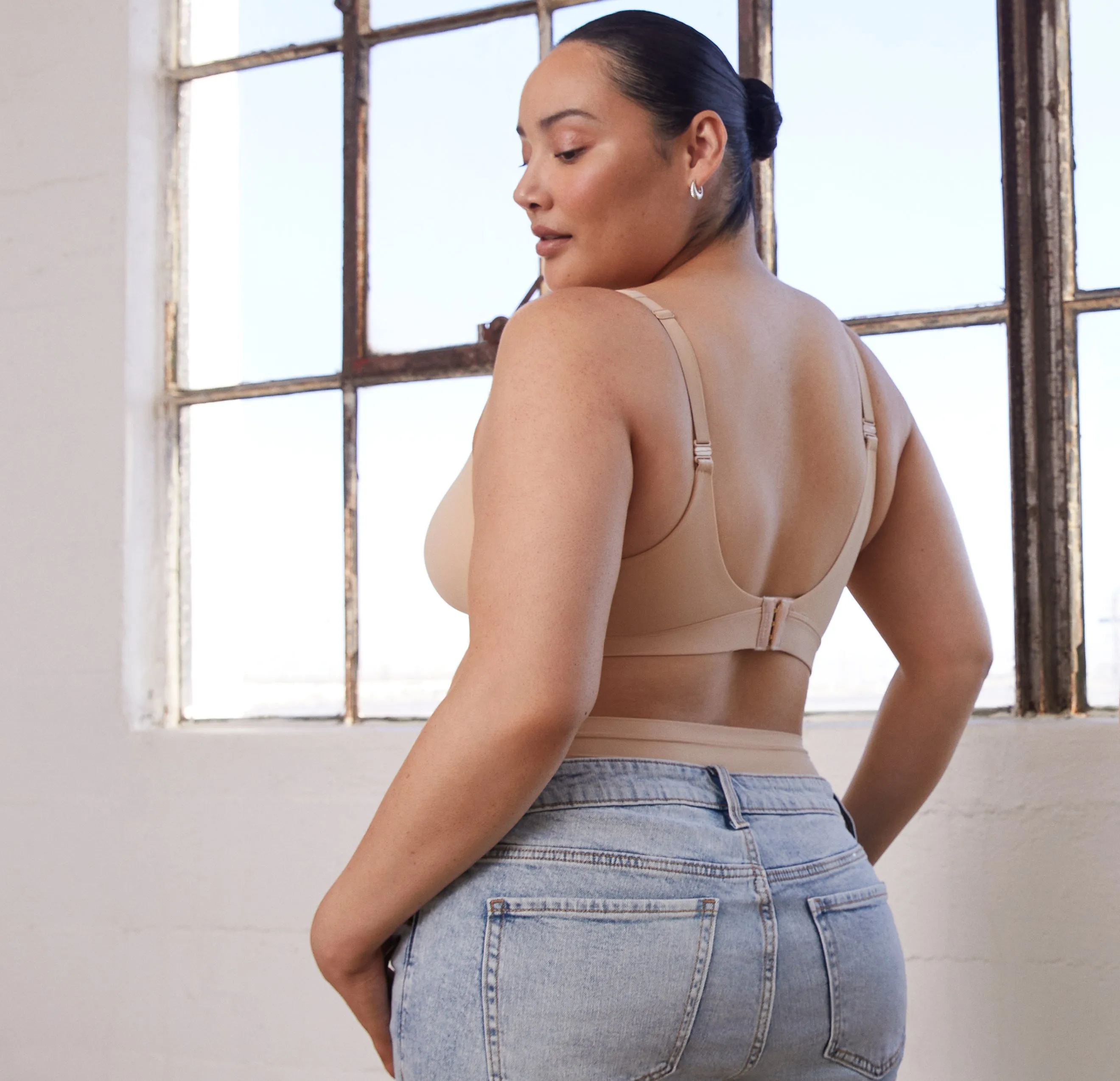 Bliss Plunge Adjustable Bralette - Beige