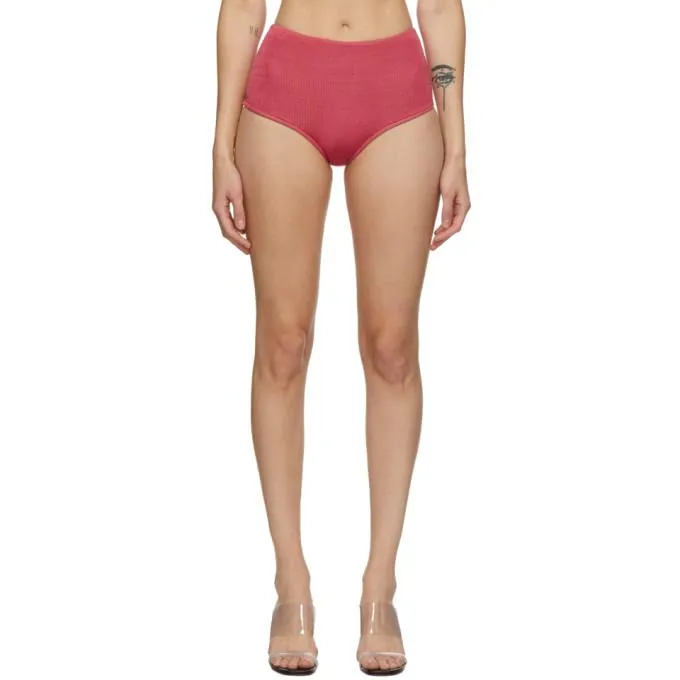 Calle Del Mar Red Knit High-Rise Briefs