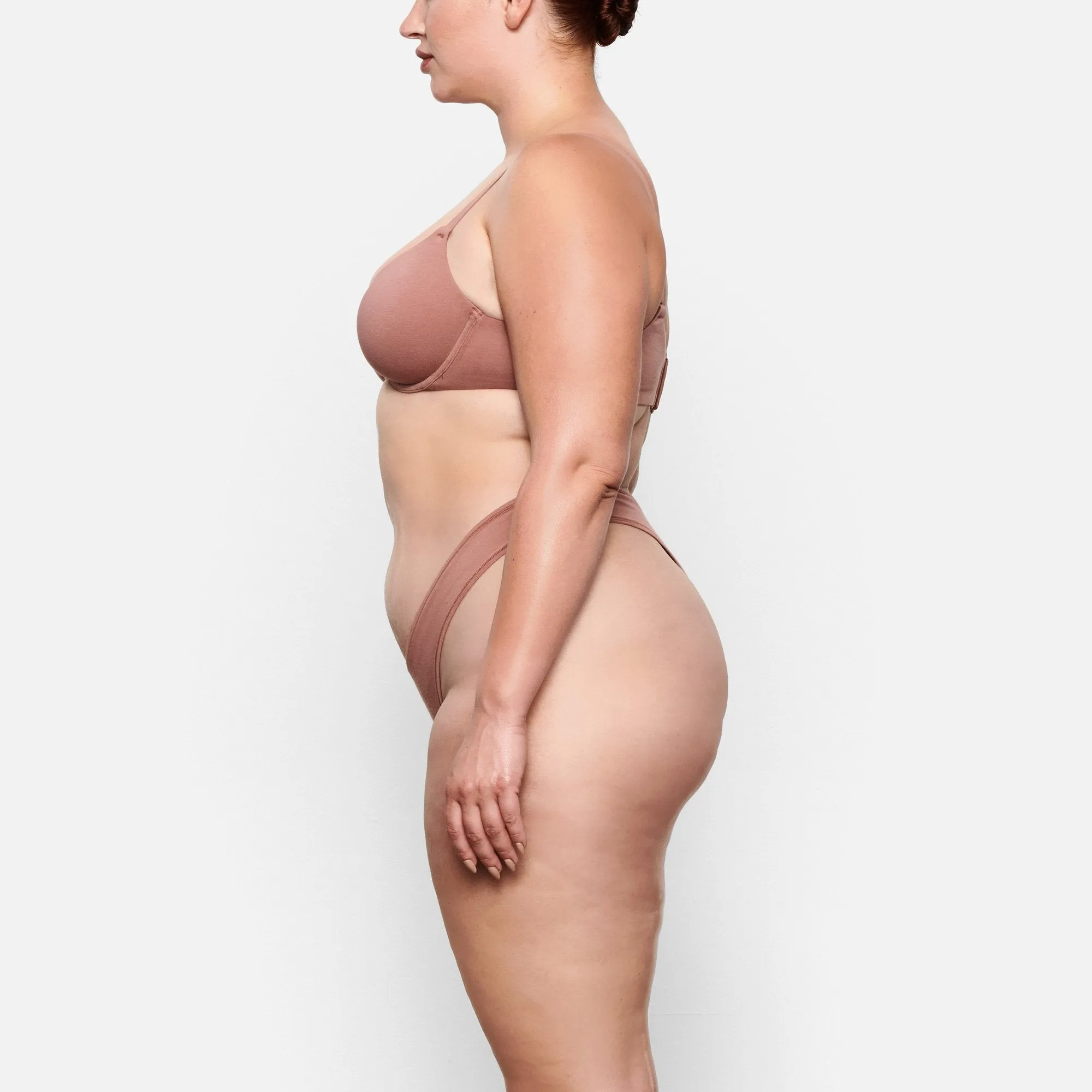 COTTON JERSEY UNDERWIRE BRA | ROSE CLAY