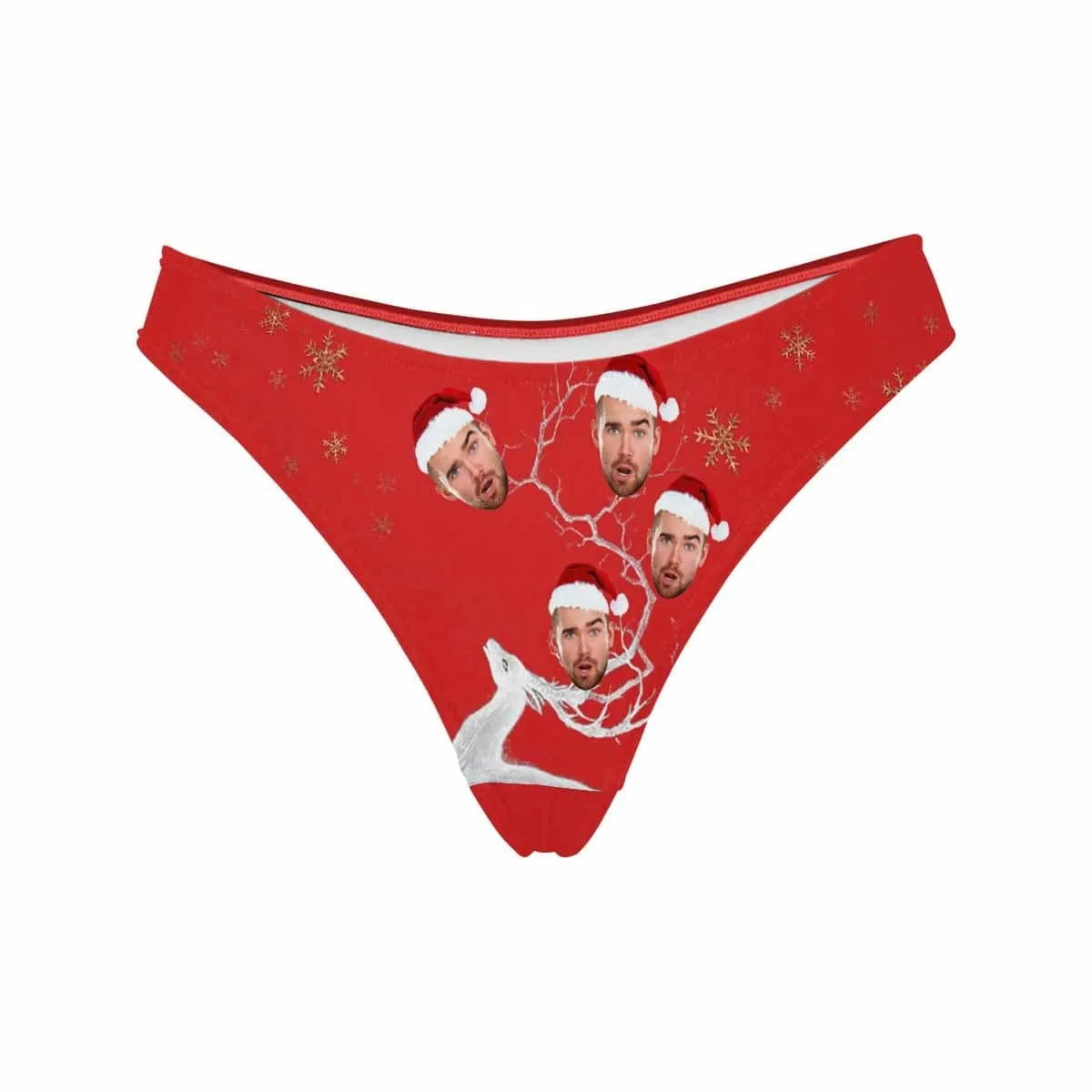 Custom Women's Thongs Christmas Deer