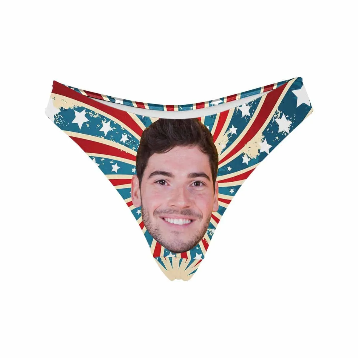 Custom Women's Thongs Stars Flag