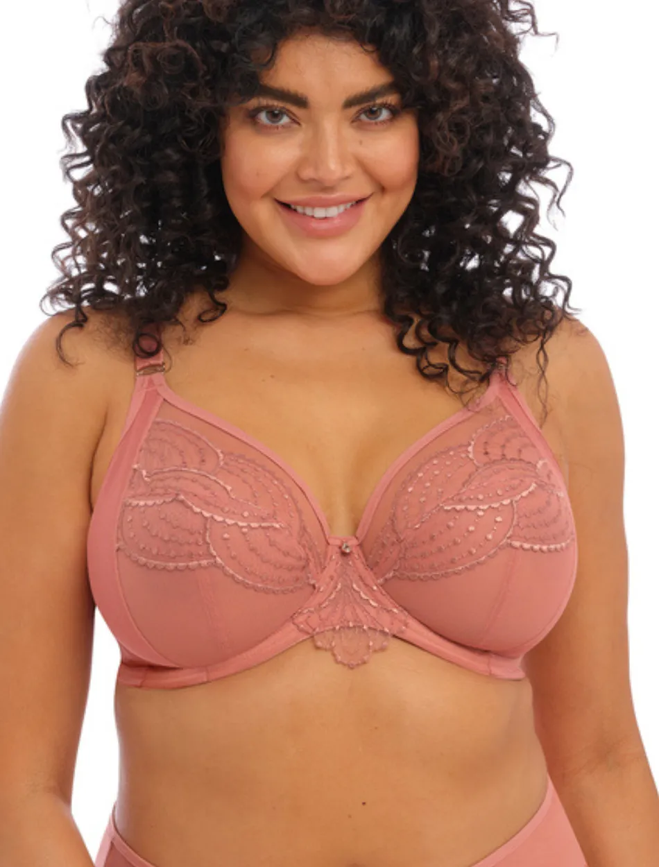 Elomi Priya Underwire Plunge Bra, Rosegold | Elomi Priya Rose | Pink Plunge Bras By Elomi
