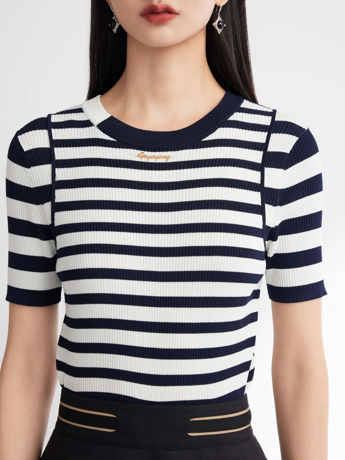 EP YAYING Round Neck Knit Sweater