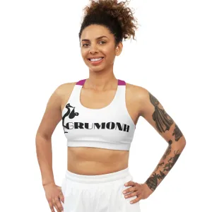 GRUMONH Seamless Sports Bra Pink back