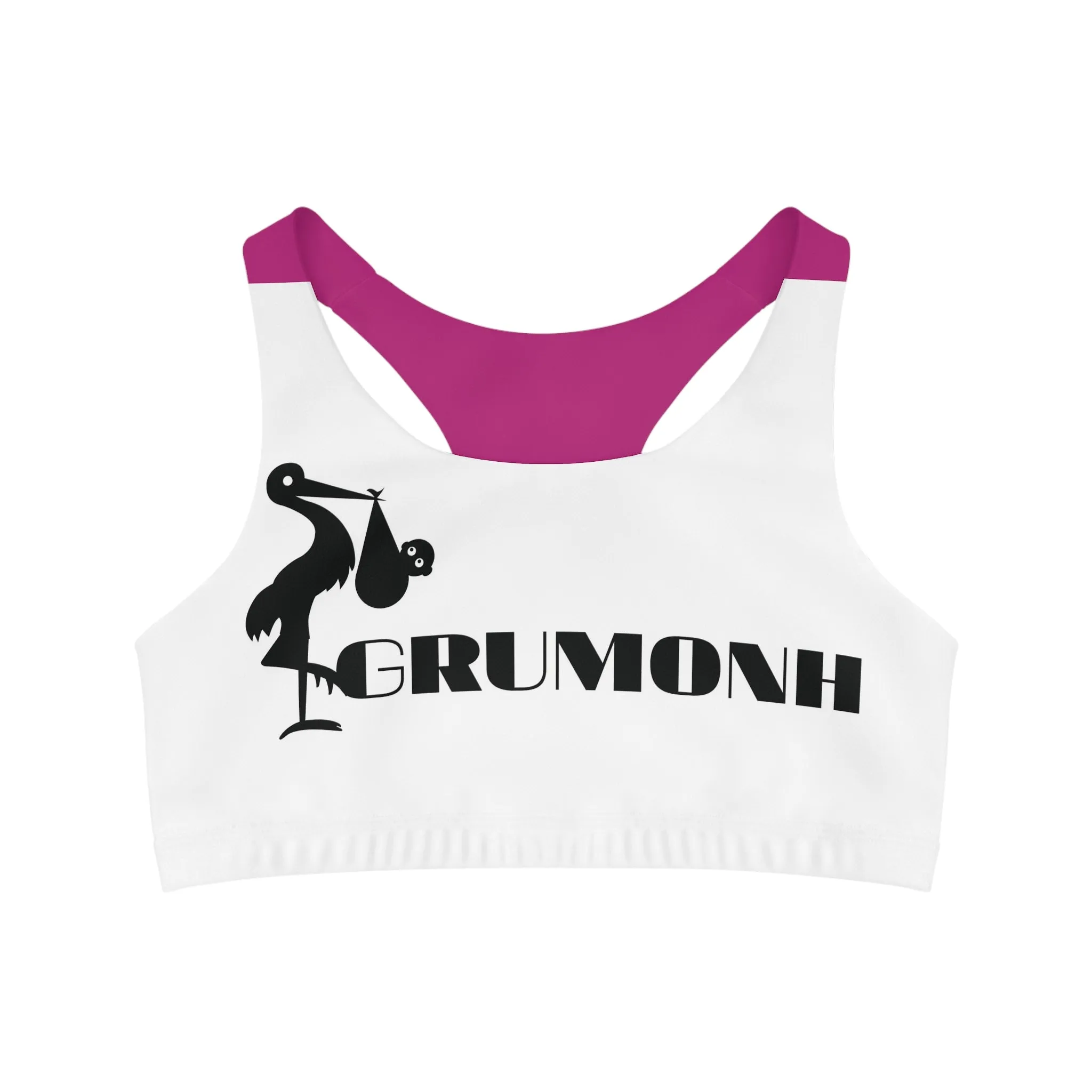 GRUMONH Seamless Sports Bra Pink back
