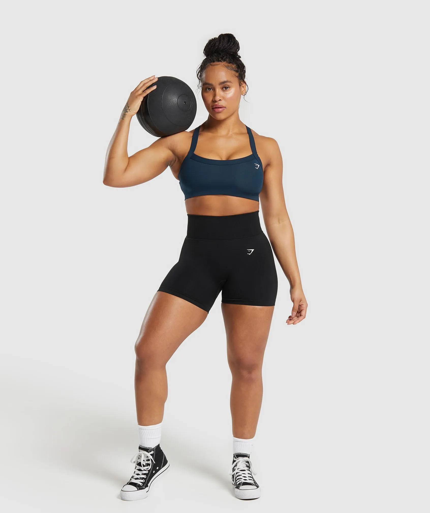 Gymshark Cotton Lifting Sports Bra - Navy