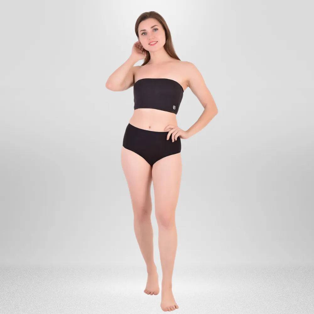 Hipster Panty | Women Under Wear | Super Soft | Comfortable | Set of 2 | Black & Peach