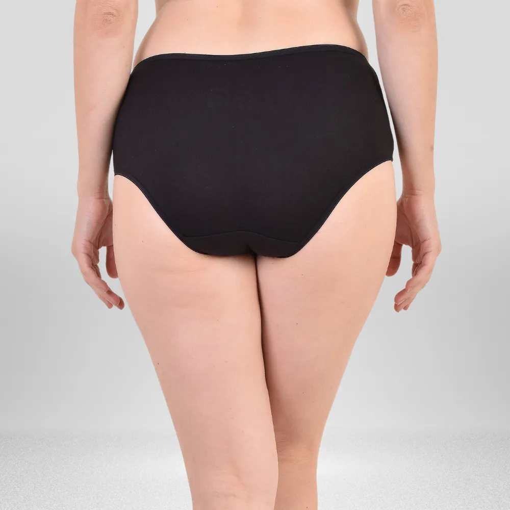 Hipster Panty | Women Under Wear | Super Soft | Comfortable | Set of 2 | Black & Peach