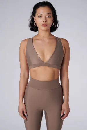 Lilly V 2.0 Push Up Sports Bra | Recycled Nylon | Sand