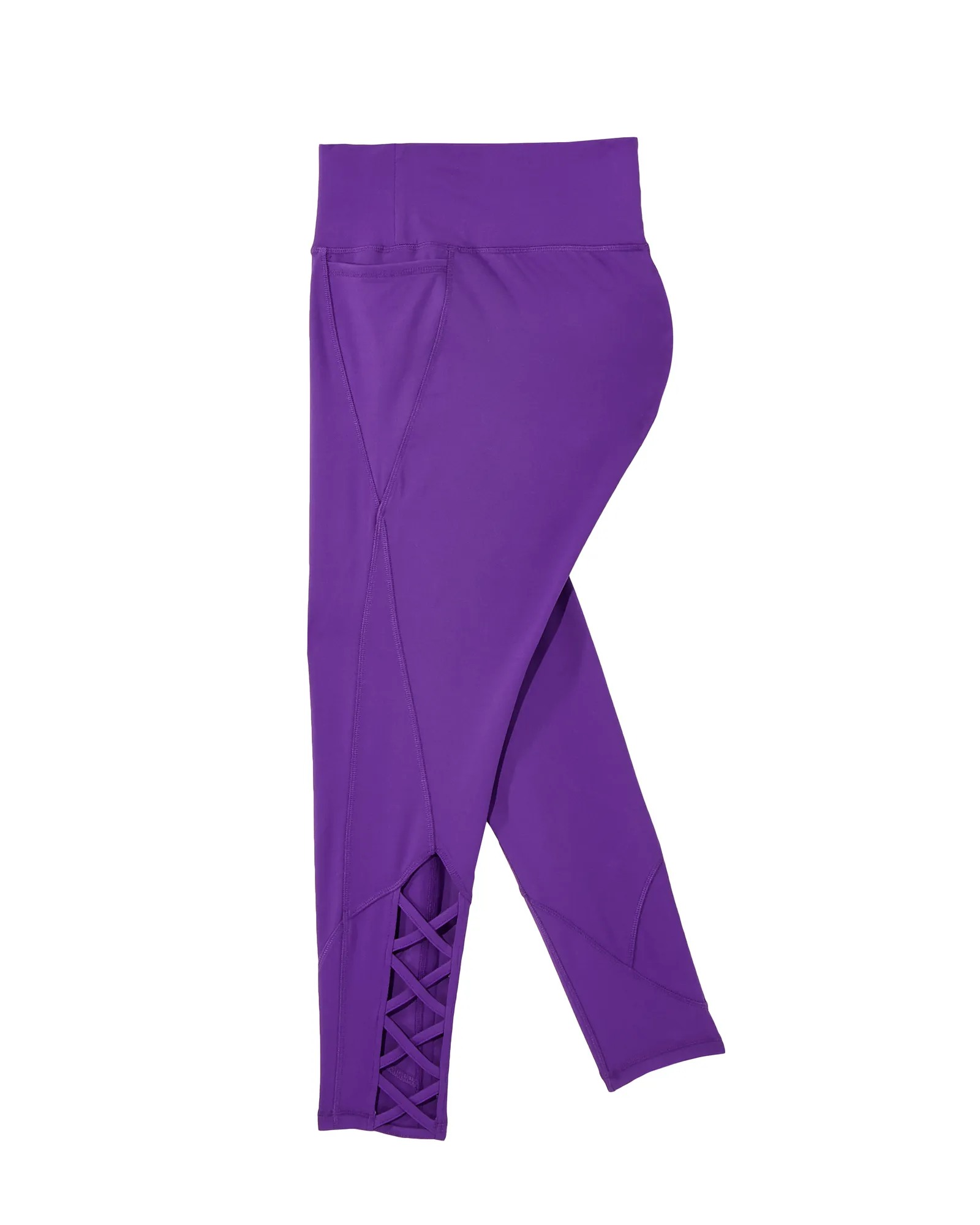 Lowry 7/8 Tights with Lace Up Detail | Purple