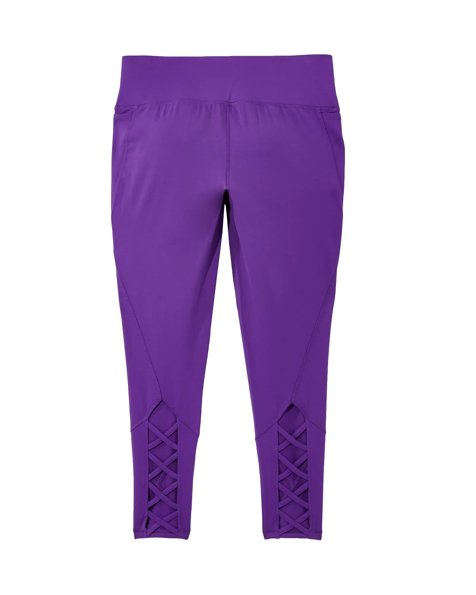 Lowry 7/8 Tights with Lace Up Detail | Purple