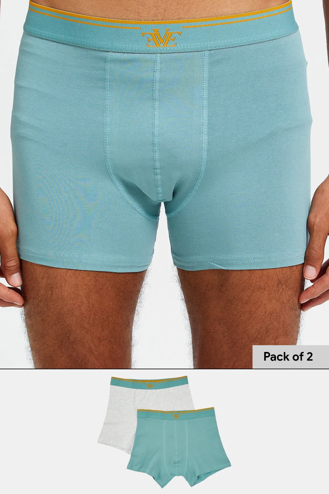 Men Ecru And Teal Hipster Set (Pack Of 2)