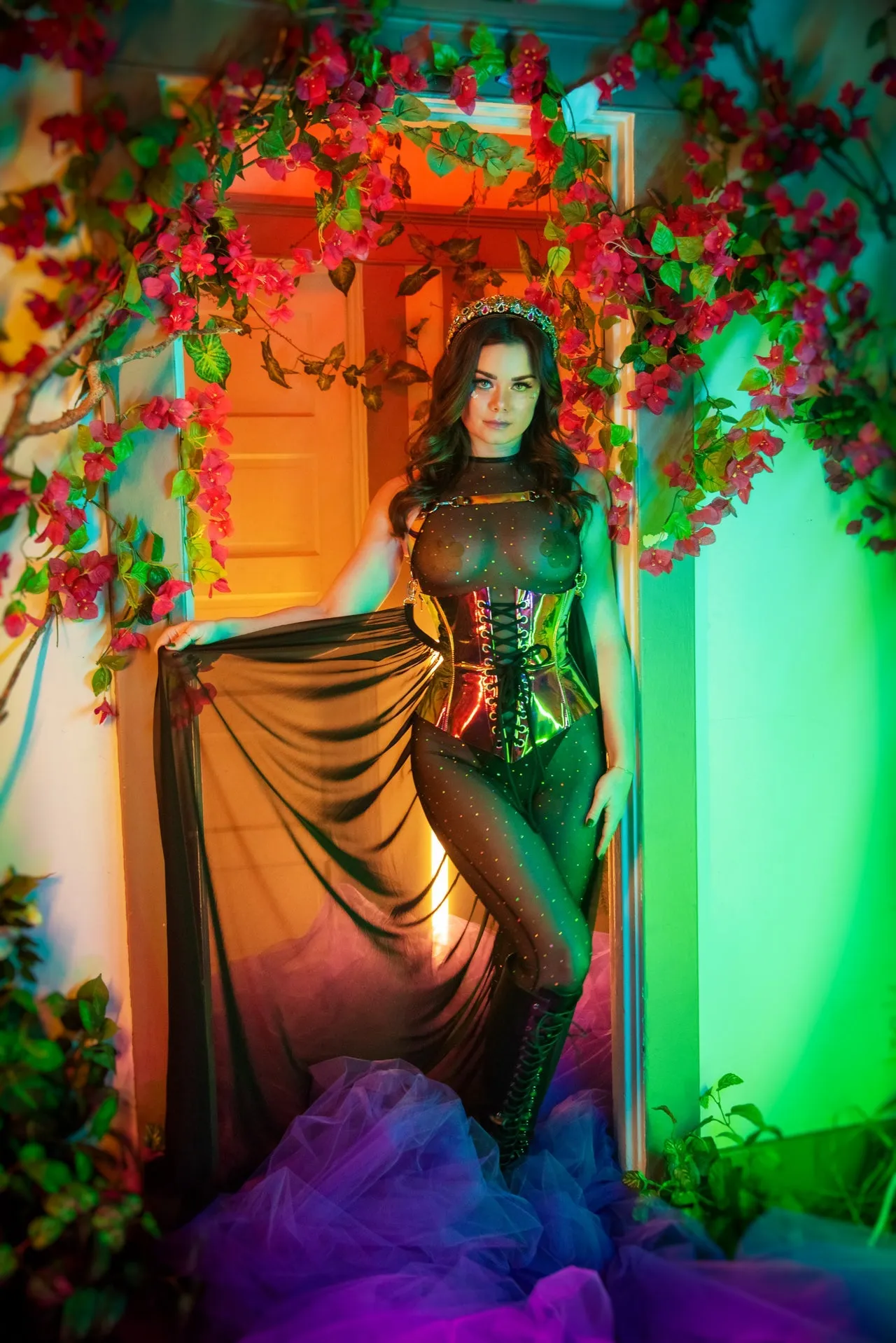 Rave FF279 - Holographic Vinyl Waist Cincher - J. Valentine
