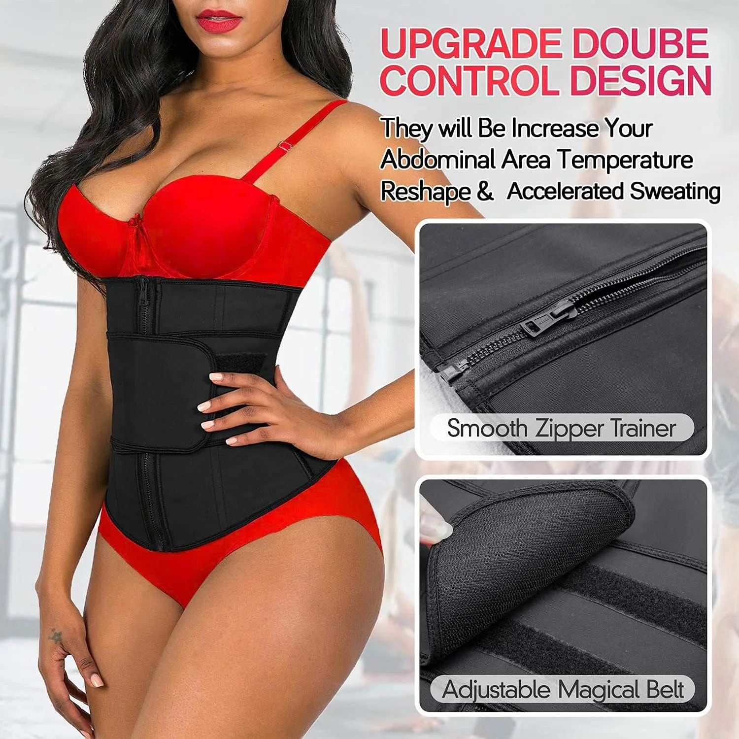 Waist Trainer for Women Latex Underbust Jsculpt Double Training Belt Workout Sport Girdle