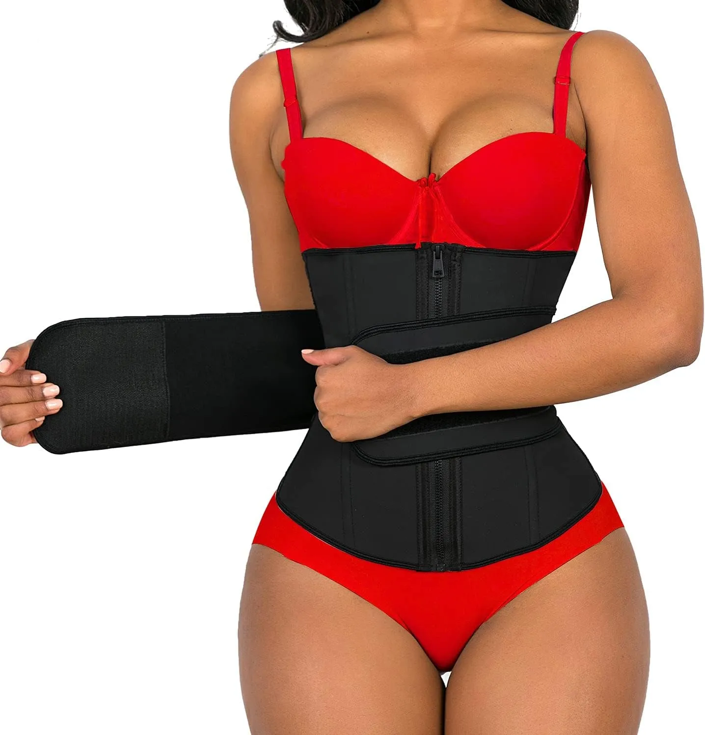 Waist Trainer for Women Latex Underbust Jsculpt Double Training Belt Workout Sport Girdle