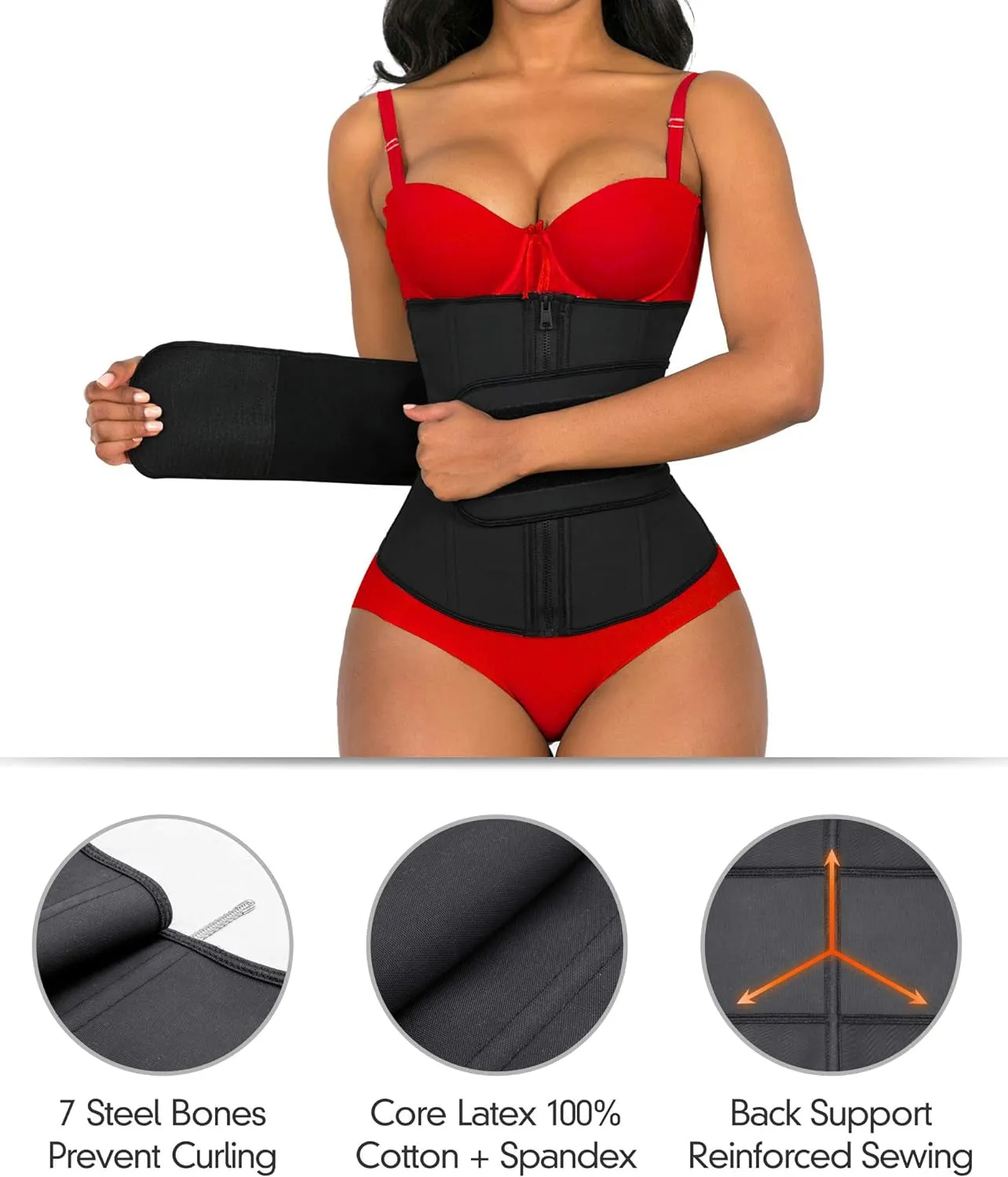 Waist Trainer for Women Latex Underbust Jsculpt Double Training Belt Workout Sport Girdle