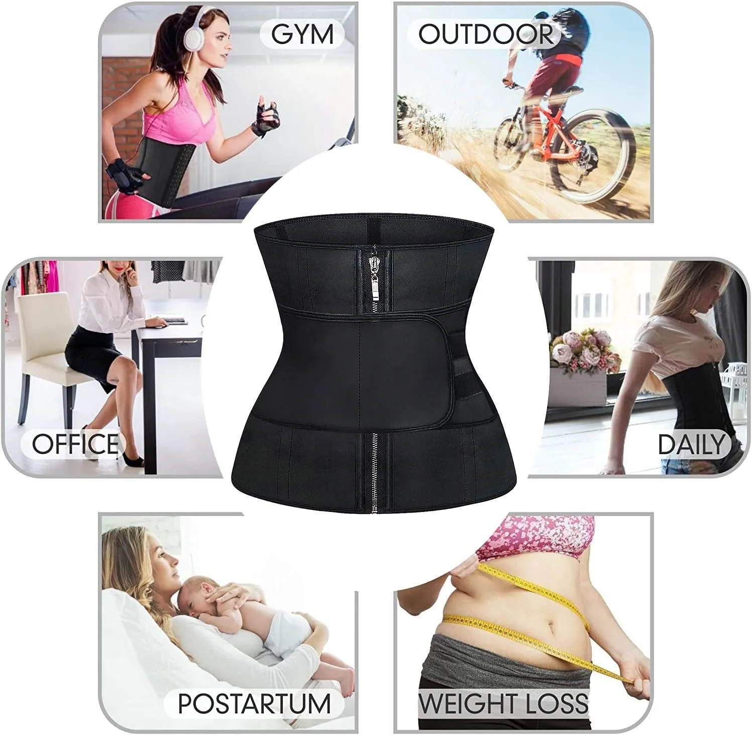Waist Trainer for Women Latex Underbust Jsculpt Double Training Belt Workout Sport Girdle