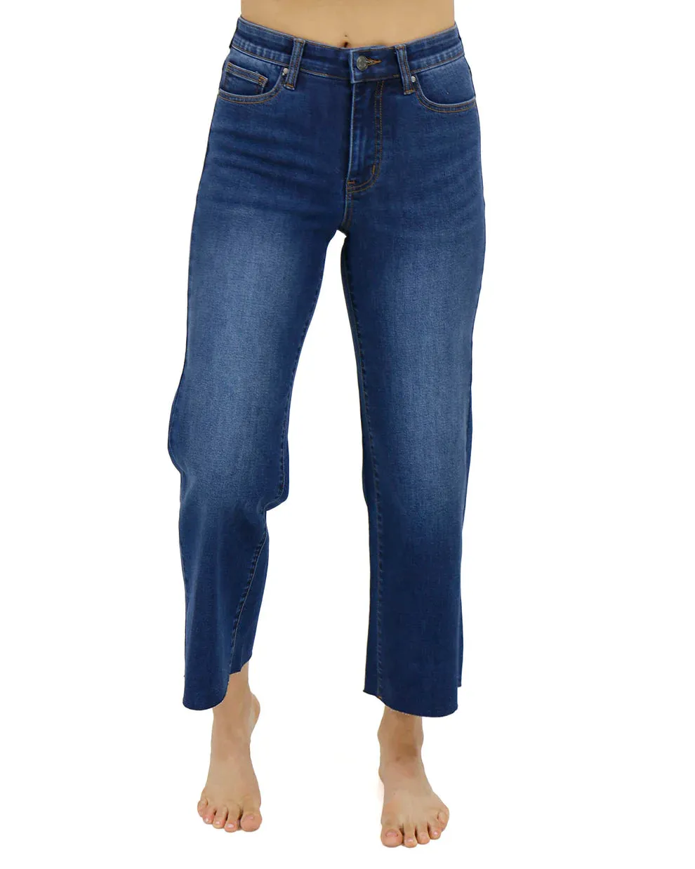 Wide Leg Cropped Waist Shaper Jean (Grace & Lace)